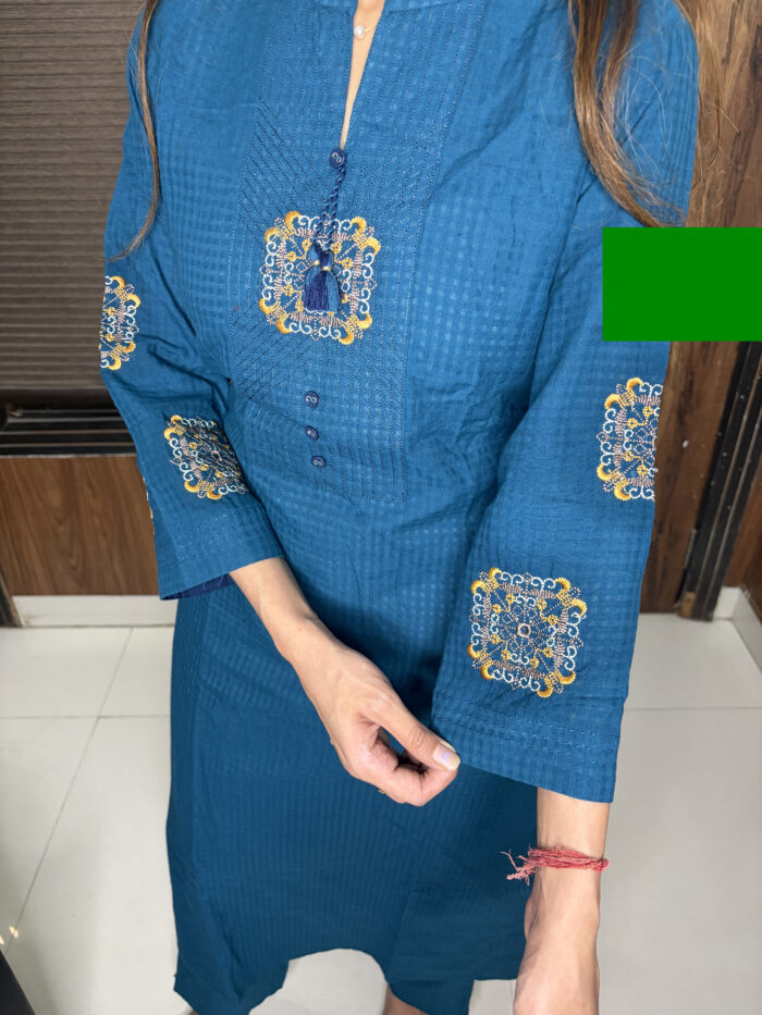 The Blue Embroidered Co-ord set - Image 3