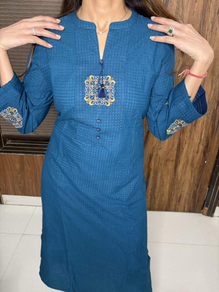 The Blue Embroidered Co-ord set - Image 4