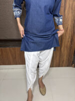 Denim Dhoti Pant Suit - Image 3