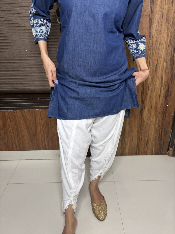 Denim Dhoti Pant Suit - Image 3