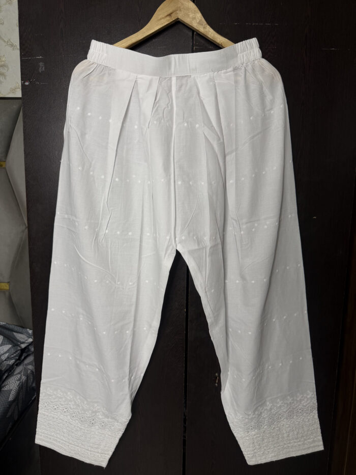 White Chikankari farshi salwar - Image 2