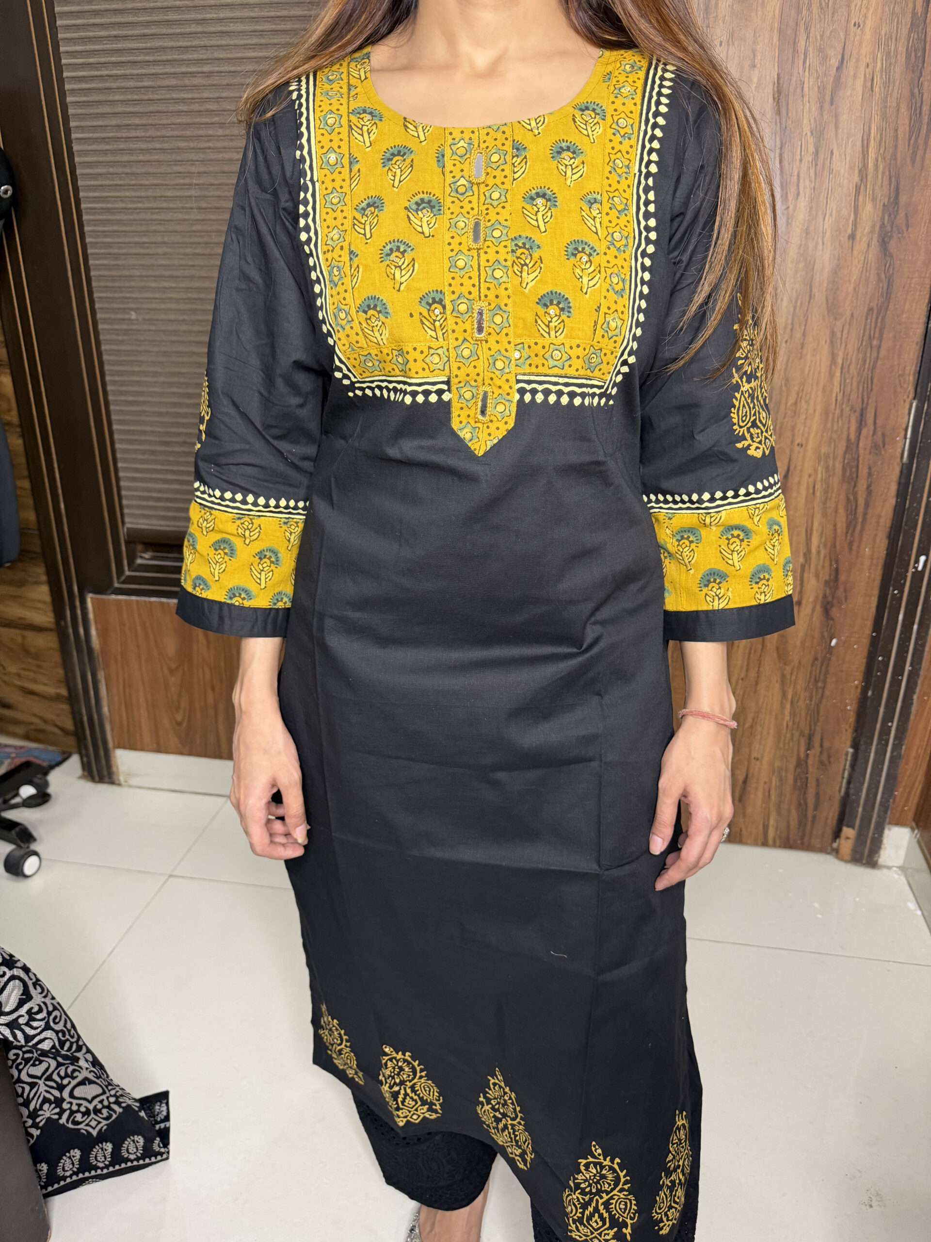 IMG_0510 Black Block printing Kurta - Image 1