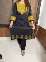 Black Block printing Kurta - Image 3