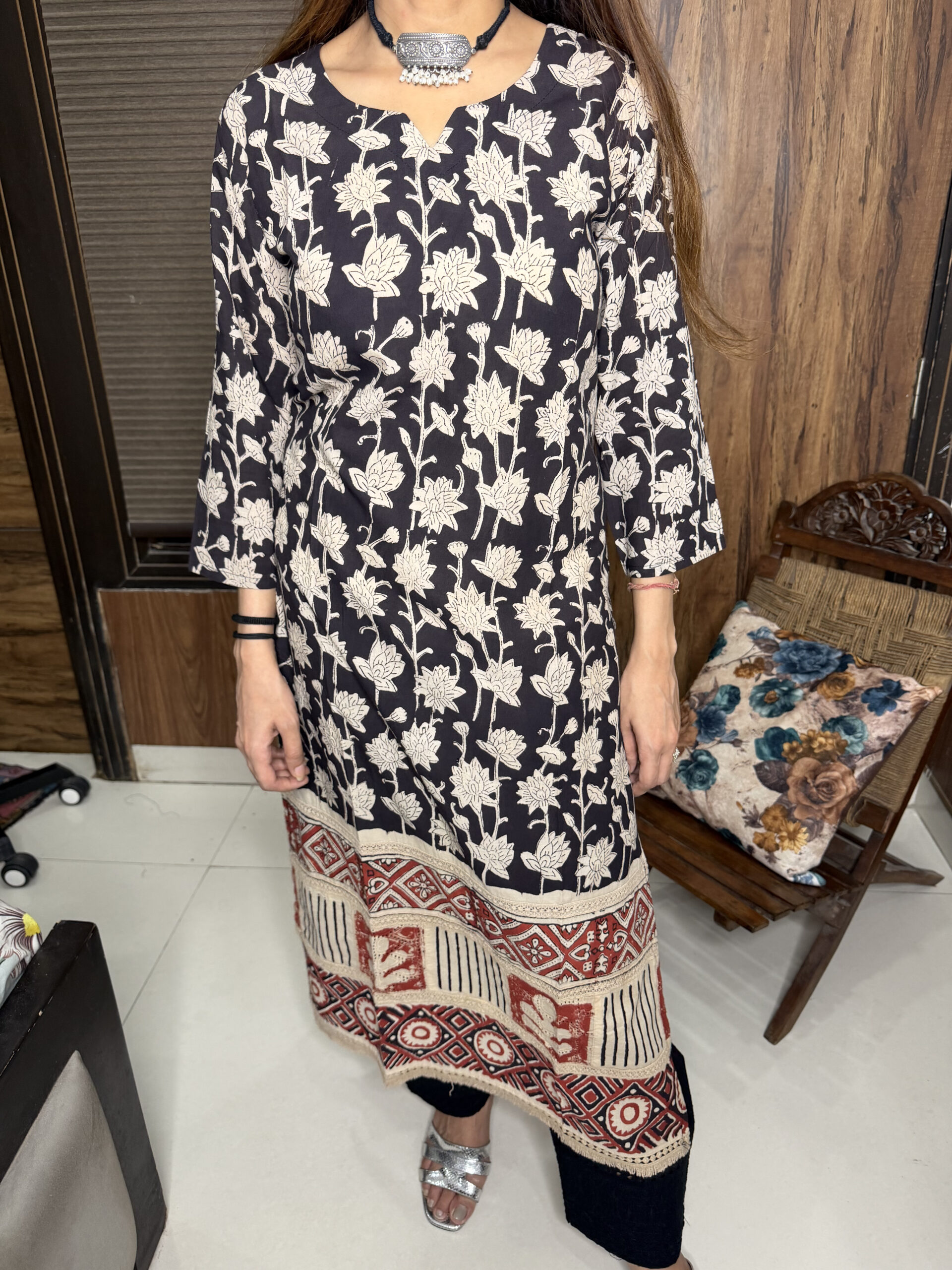 IMG_0595 Black Kalamkari Kurta - Image 1