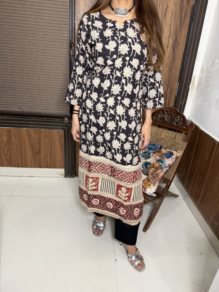 Black Kalamkari Kurta - Image 2