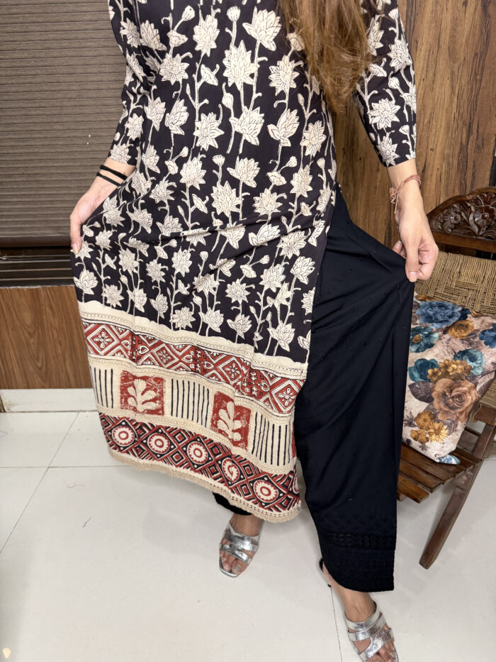 Black Kalamkari Kurta - Image 5