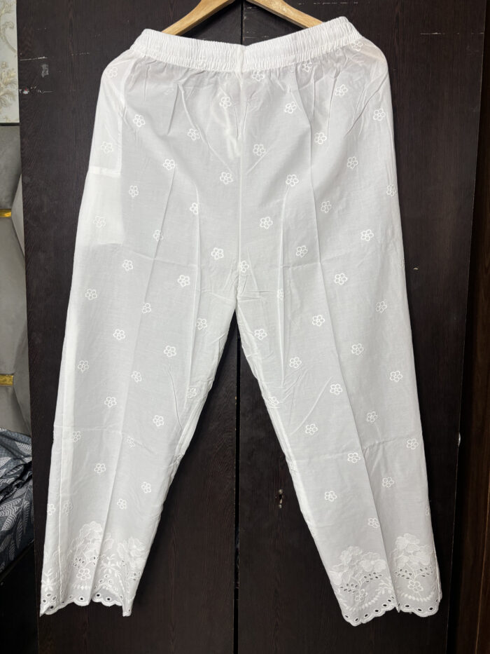 White chikankari pant - Image 2