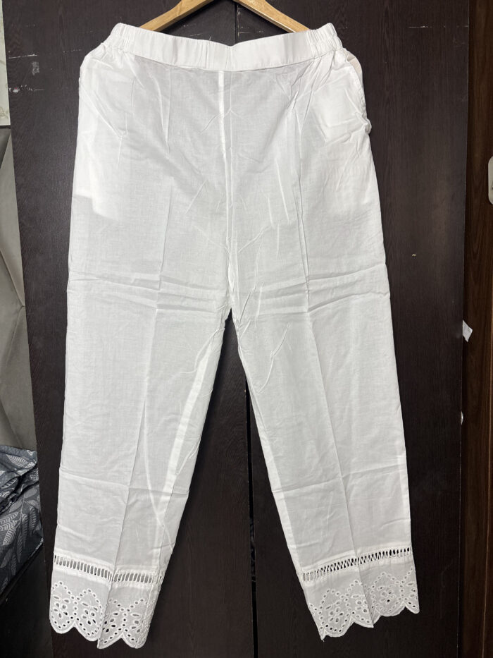 White chikankari  pant - Image 2