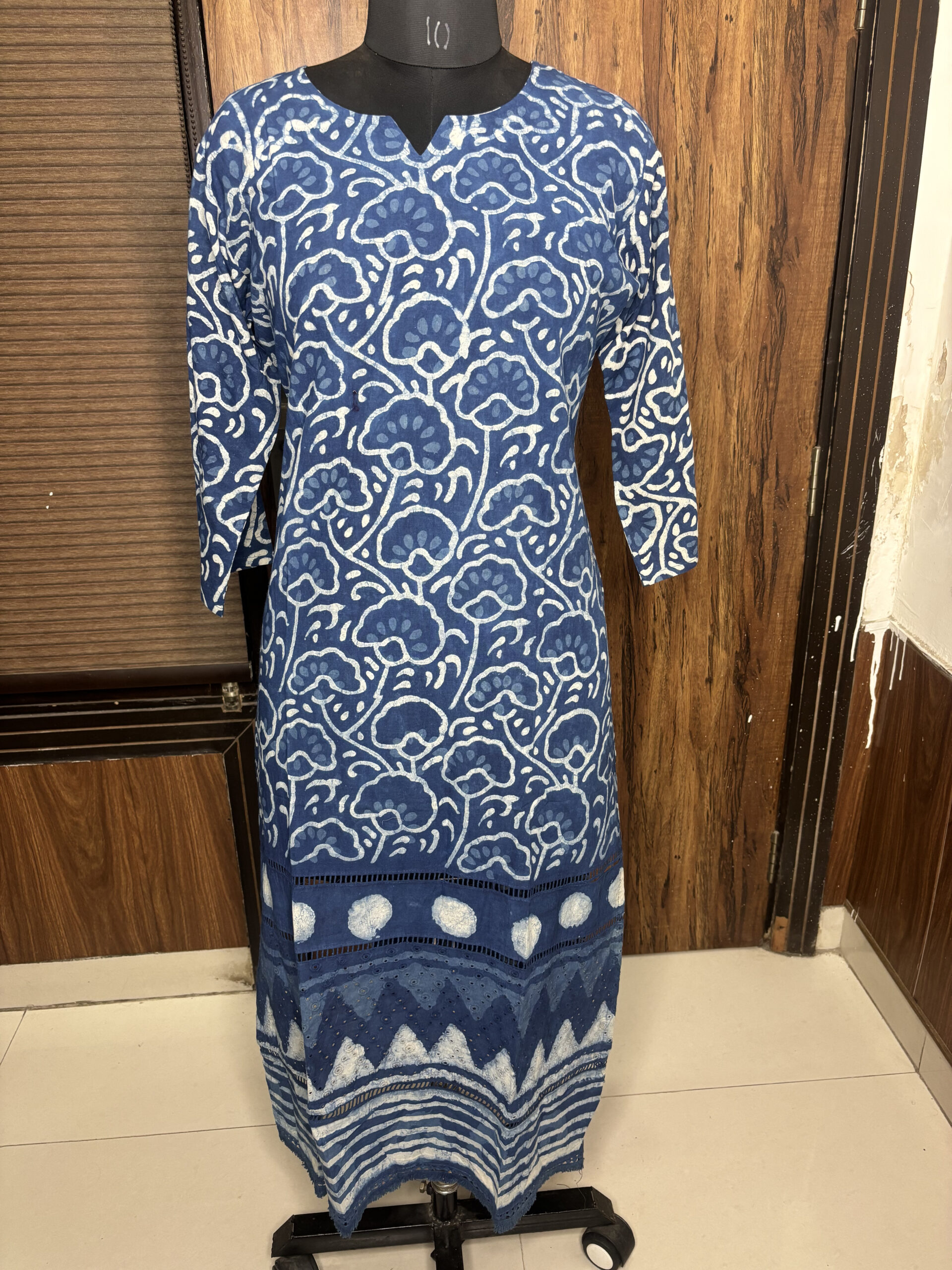 IMG_7578 Indigo Kalamkari kurti - Image 1
