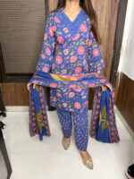 Blue Floral Printed