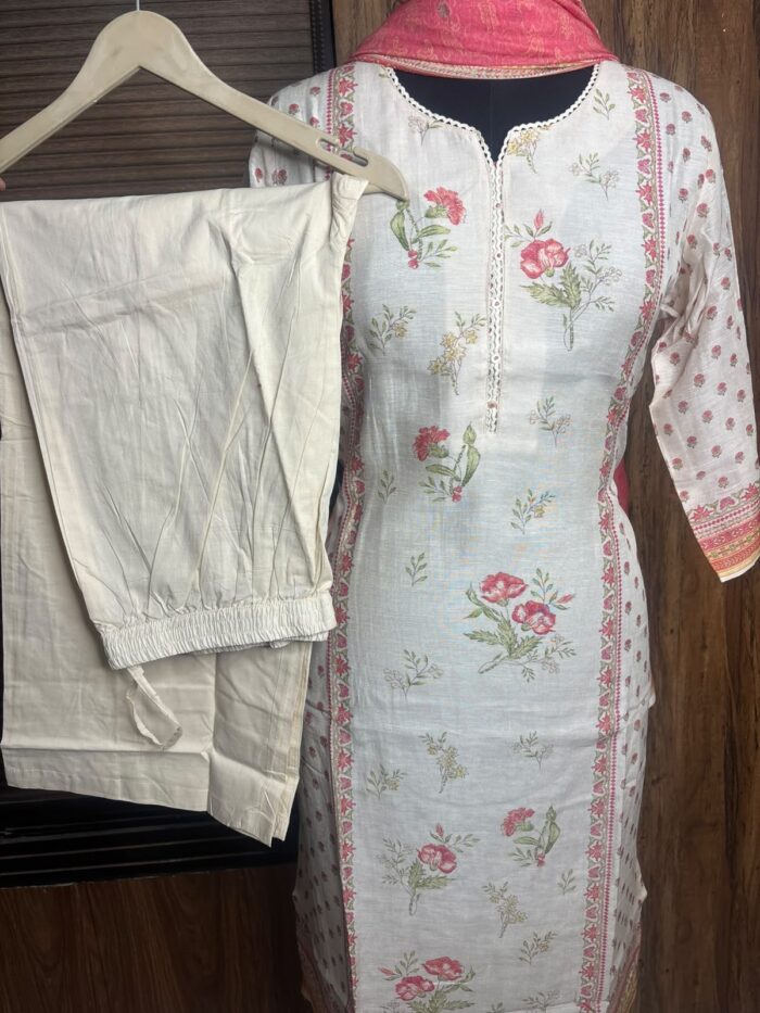 White chandheri silk - Image 2