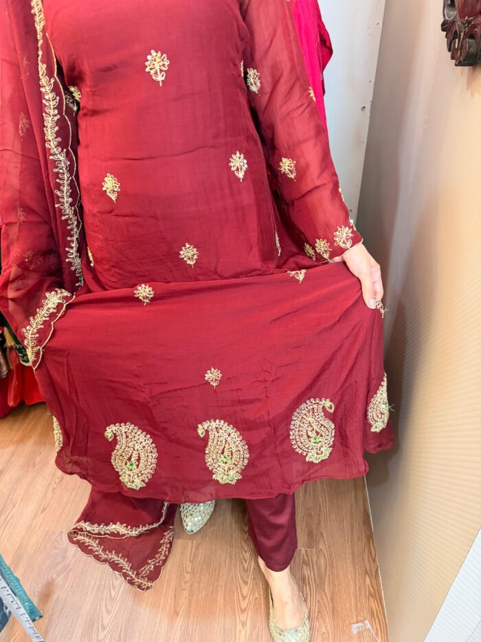 Maroon red Mul Chandheri - Image 2