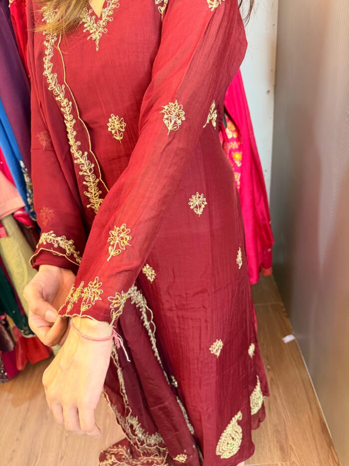 Maroon red Mul Chandheri - Image 5