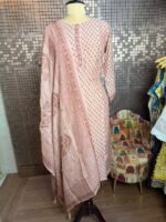 Peach chandheri silk suit - Image 3