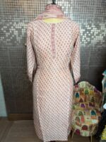 Peach chandheri silk suit