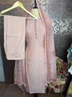 Peach chandheri silk suit - Image 2