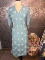 V neck embroidered kurta