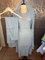 Handloom cotton grey suit - Image 2