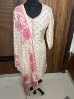 The white chandheri silk suit - Image 4