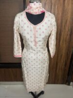 The white chandheri silk suit