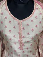 The white chandheri silk suit - Image 3