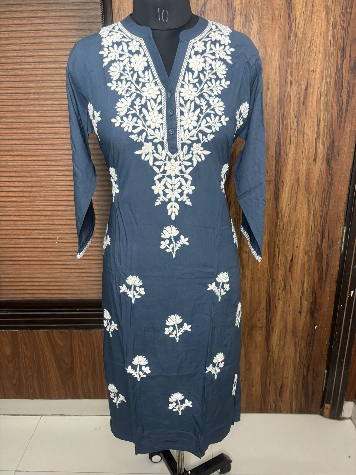 WhatsApp Image 2026-10-04 at 17.01.39 Lucknowi embroidered kurti - Image 1