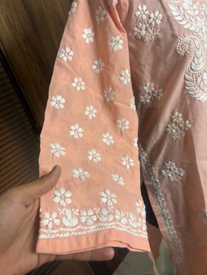 Pure cotton embroidery chikankari kurta - Image 3