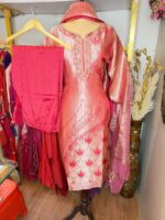Ruby red silk suit - Image 2