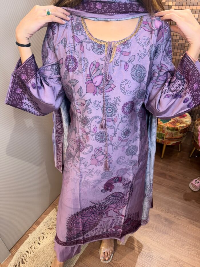 Royal purple muslin suit - Image 3