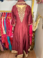 Embroidered anarkali silk gown