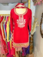 The karwachauth faarshi suit