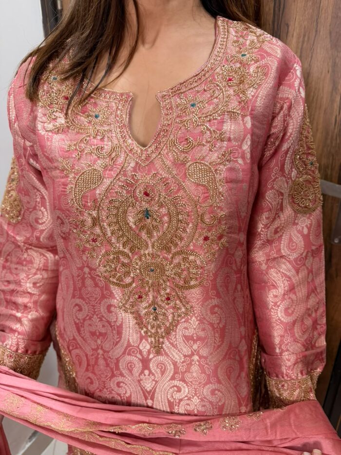 Pink blush embroidered suit - Image 8