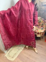 Ruby red party wear suit