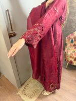 Ruby red party wear suit - Image 5