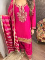 The karwachauth faarshi suit